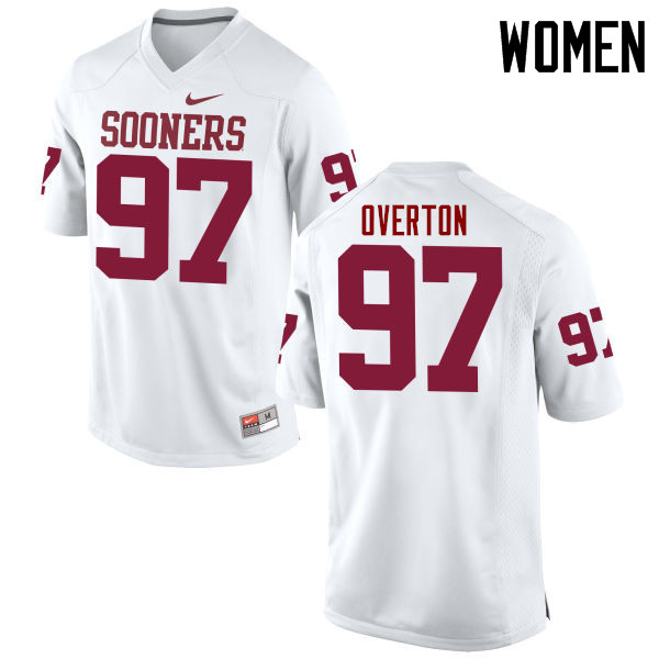 Women Oklahoma Sooners #97 Marquise Overton College Football Jerseys Game-White - Click Image to Close